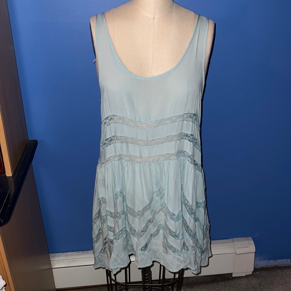 Adorable Winter Lennon Casual Little Blue Dress 100% Rayon Size Large